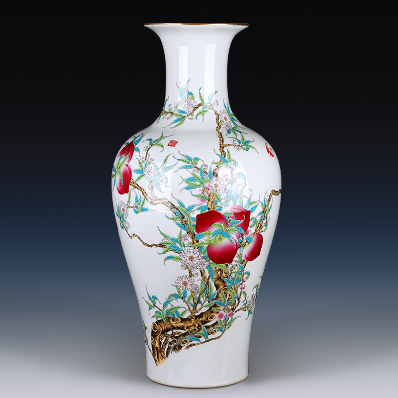 Jingdezhen ceramic vase furnishing articles large sitting room of Chinese style household flower arranging TV ark, rich ancient frame decorative porcelain