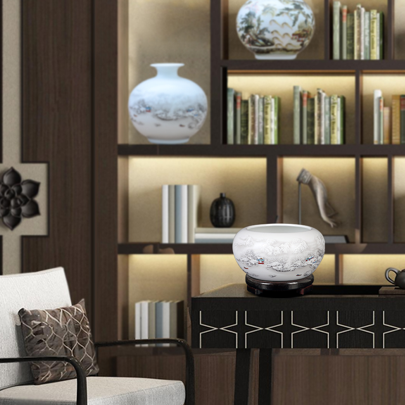 Jingdezhen ceramic creative big ashtray sitting room place practical tea to wash to the writing brush washer tea sea retro fashion and move