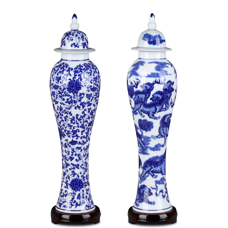 Jingdezhen blue and white porcelain vases, I and contracted decorative vase decoration ceramics handicraft furnishing articles in the living room