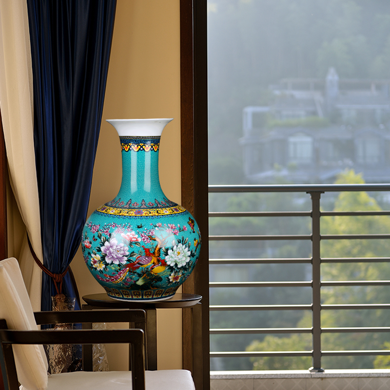 Jingdezhen ceramics Jane European - style large vases, flower arranging the modern Chinese style living room decorations TV ark, furnishing articles