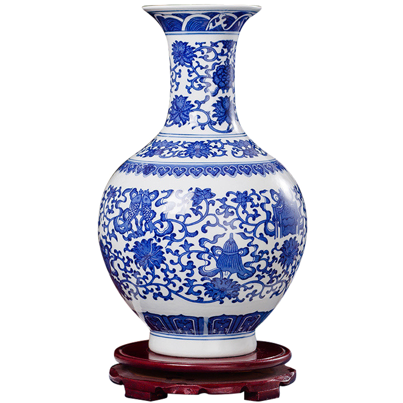 Jingdezhen ceramics antique flower arrangement of blue and white porcelain vase Chinese style furnishing articles contracted household act the role ofing is tasted the sitting room of handicraft