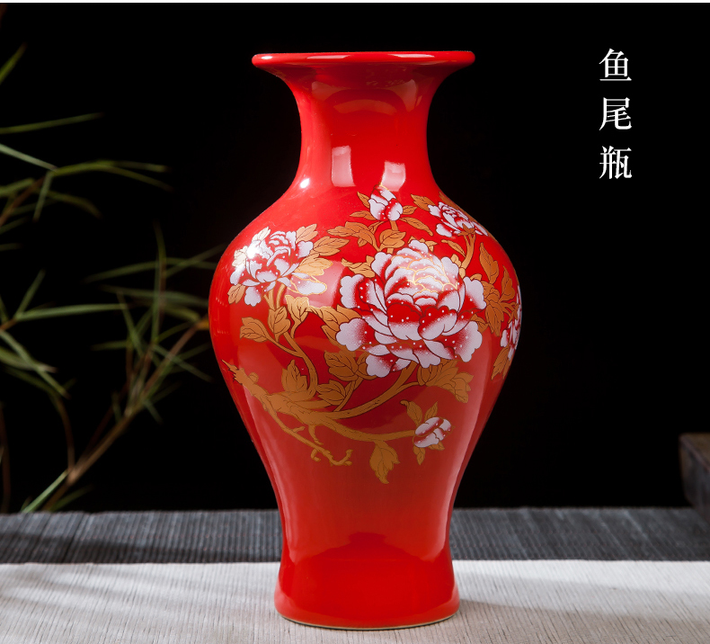 Jingdezhen ceramic floret bottle furnishing articles sitting room XuanGuang gossip feng shui plutus cloisonne household decorations