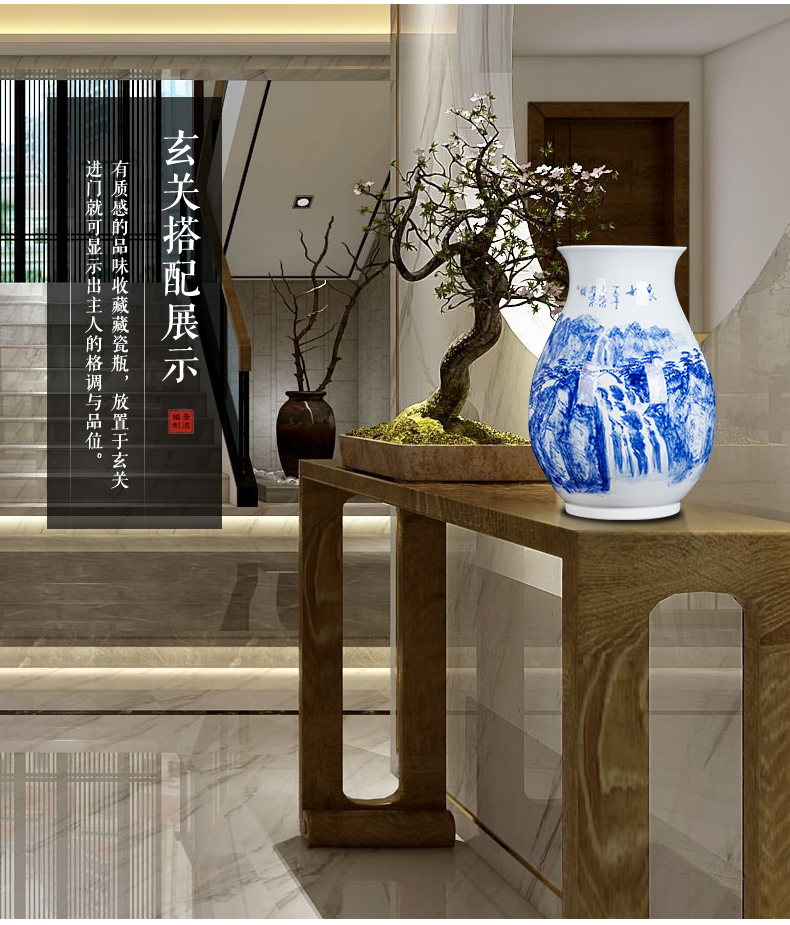 Jingdezhen blue and white ceramics hand - made vases, flower arranging, the sitting room porch ark adornment of Chinese style household furnishing articles