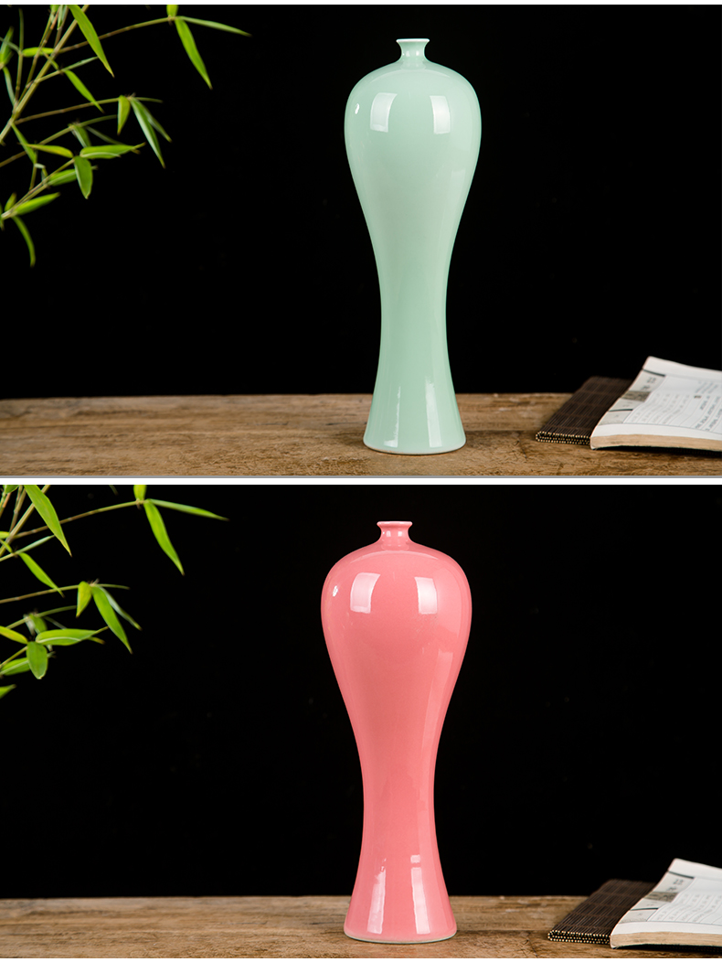 Jingdezhen ceramics archaize shadow celadon vase modern fashionable sitting room household handicraft furnishing articles get a bottle