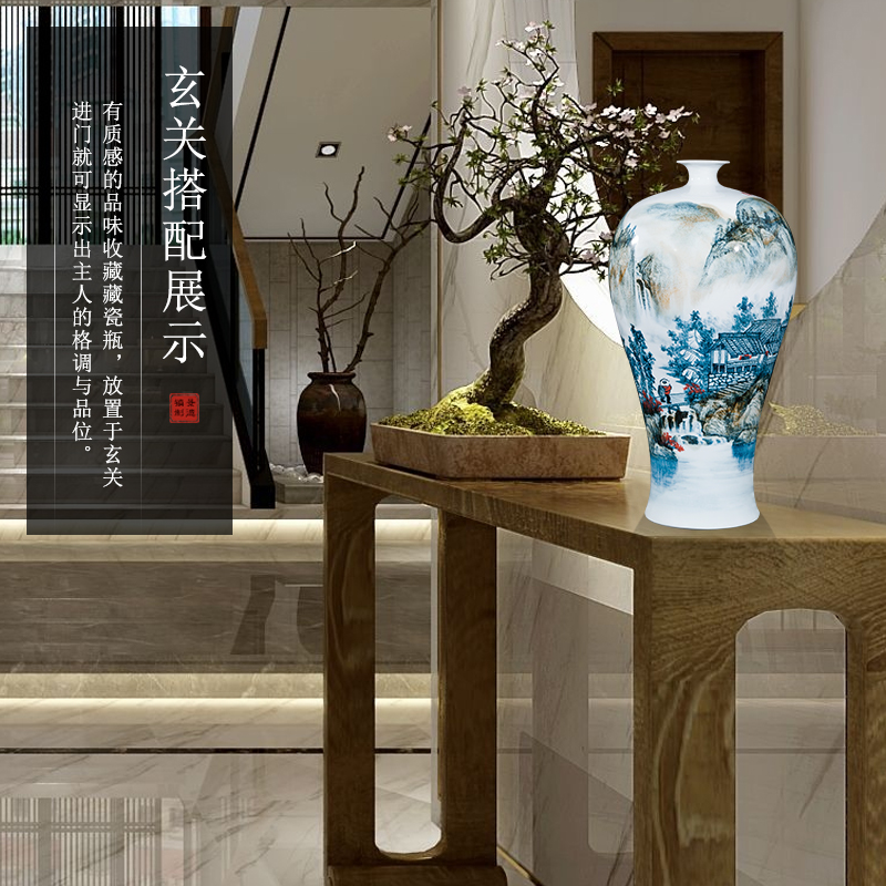 Jingdezhen ceramic celebrity master hand draw more than jiangshan jiao large vase household adornment handicraft furnishing articles