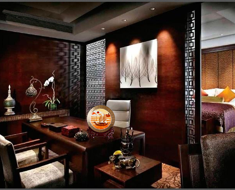 Jingdezhen ceramics furnishing articles hang dish of Chinese arts and crafts wine porch large home decoration decoration plate