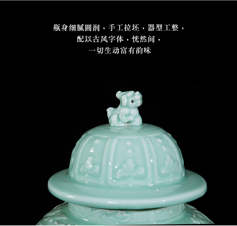 Jingdezhen ceramics by hand throwing carve shadow qdu vase wine home decoration villa hotel furnishing articles