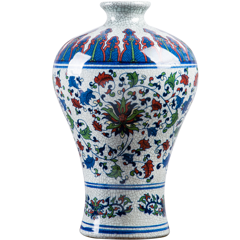 Jingdezhen ceramics up crack antique vase colorful furnishing articles flower arranging home sitting room adornment handicraft