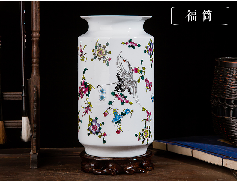 Jingdezhen ceramics northern wind creative process wine colored enamel luminous floret bottle household adornment furnishing articles