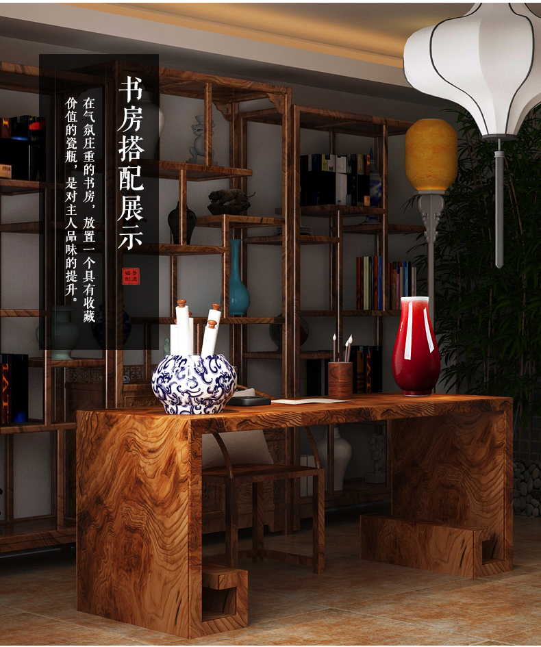 Jingdezhen ceramics of large vase furnishing articles furnishing articles flower arranging device youligong red wine sitting room adornment household