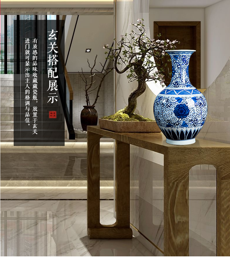 Jingdezhen ceramics hand - made porcelain bound lotus flower crafts home sitting room adornment ark, furnishing articles office