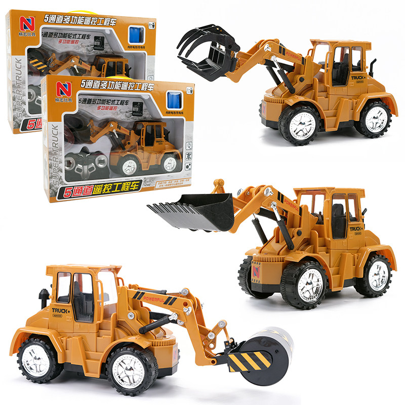 Children's simulation electric remote control toy car 5 - way plastic remote control engineering vehicle toy building tool car