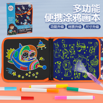 Child erasable with luminous folding picture This graffiti writing small blackboard portable bifacial hand-painted baby toy