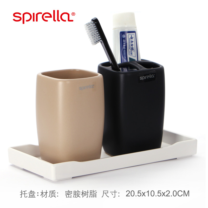 SPIRELLA/silk pury European contracted bathroom ceramic gargle for wash gargle suit two - piece brush my teeth cup