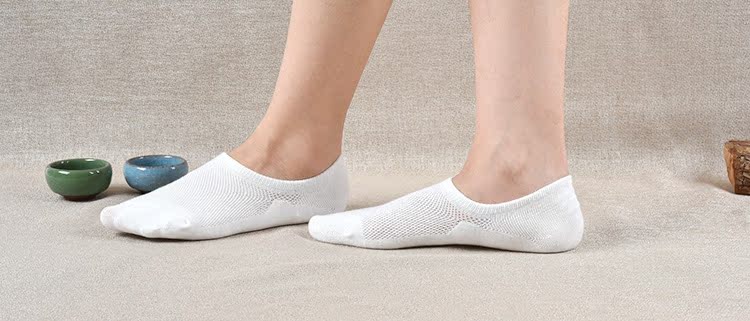 Mùa hè phần mỏng vớ vô hình nam nông miệng vớ thuyền thở vài vớ đen trắng nữ vớ cotton 6 đôi hộp quà tặng