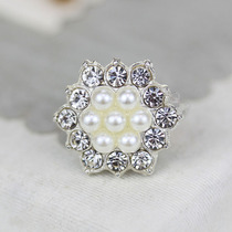 Pearl Rhinestone No Seam Button Sweater Cardigan Decorative Button Shirt Collar Anti-Light Women Joker Button