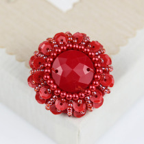 Black red high-grade hand woven button clothing nail bead button button cloth cashmere coat round decorative buckle female