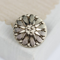 High-grade gold metal button double carved jeans round button mens coat windbreaker hairy coat button