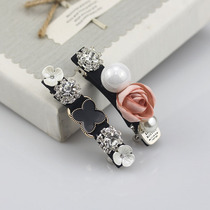 Four-Leaf Clover Small hairpin top clip back of the head female Korean Net red hairpin clip rhinestone one-word clip ponytail spring clip