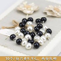 New high-grade high-grade beige pearl button round shirt skirt decorative childrens Chiffon shirt button buttons