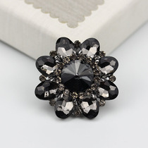 High-grade large rhinestone crystal coat Coat Fur luxury buttons Women mink neckline decorative button buttons