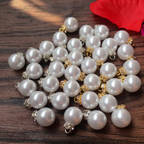 High light imitation pearl small button rice white shirt small buckle sublining sweater children clothes adornment button bread buckle