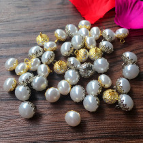 Upscale high light imitation pearl children open sweatshirt sweater clothing button shirt lining coat large coat decorative buttons