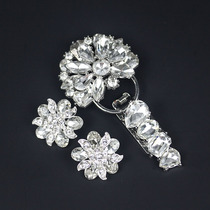 High-grade crystal duckbill buckle womens fur fur coat decorative button buckle hook Rhinestone luxury mink buttons