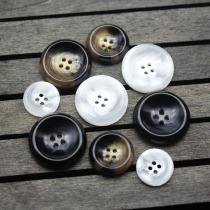 Inlen Style Upscale Mens Ladies Black Suit Button Wind Clothes Big Coat Resin Button Buttons Buttons Buttons