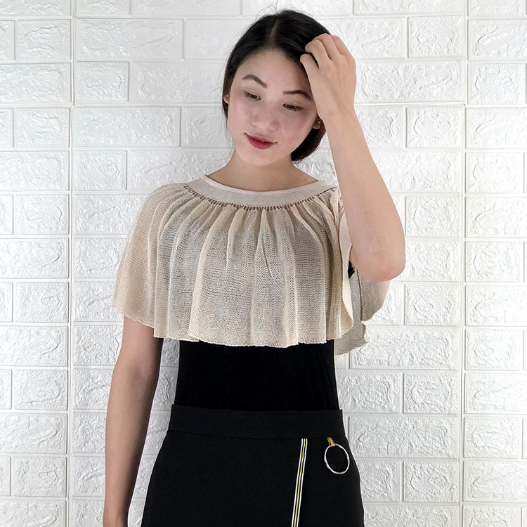 Áo đôi 祺 2019 hè vai áo len mỏng phần áo len nữ điều hòa không khí áo choàng áo choàng choàng - Cộng với kích thước quần áo mẫu áo sơ mi nữ đẹp 2020