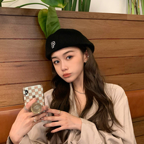 Japanese Rosex Korean version of forward hat two wearing woolen beret female autumn and winter wild British retro painter hat