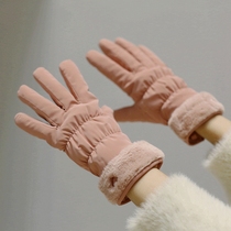 Japan Rosex Korean tide autumn and winter warm plus velvet padded ins Joker cold-proof touch screen ski gloves women