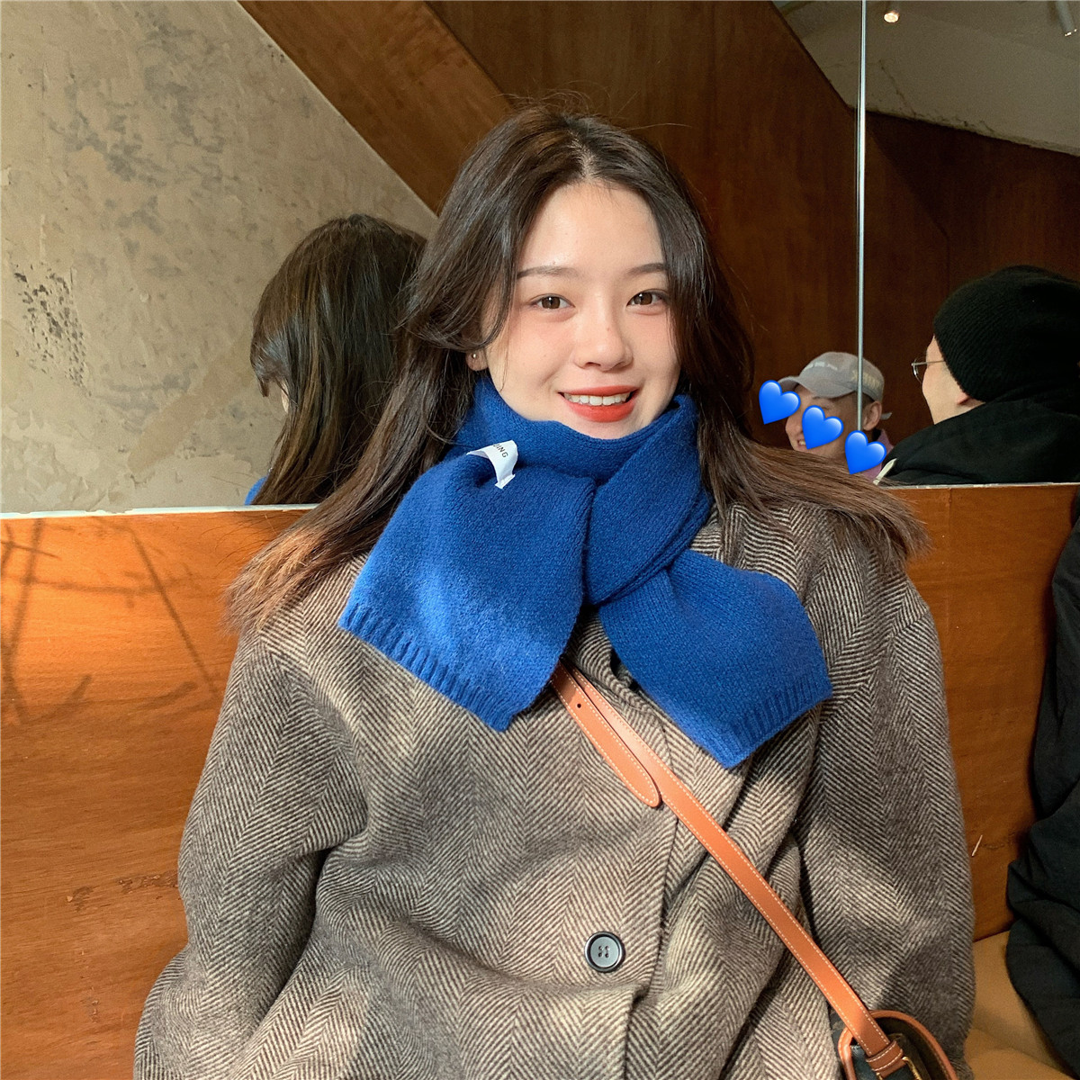 Japanese Rosex Han edition in warm pure color scarf feminine and autumn winter fashion knitting around the neck