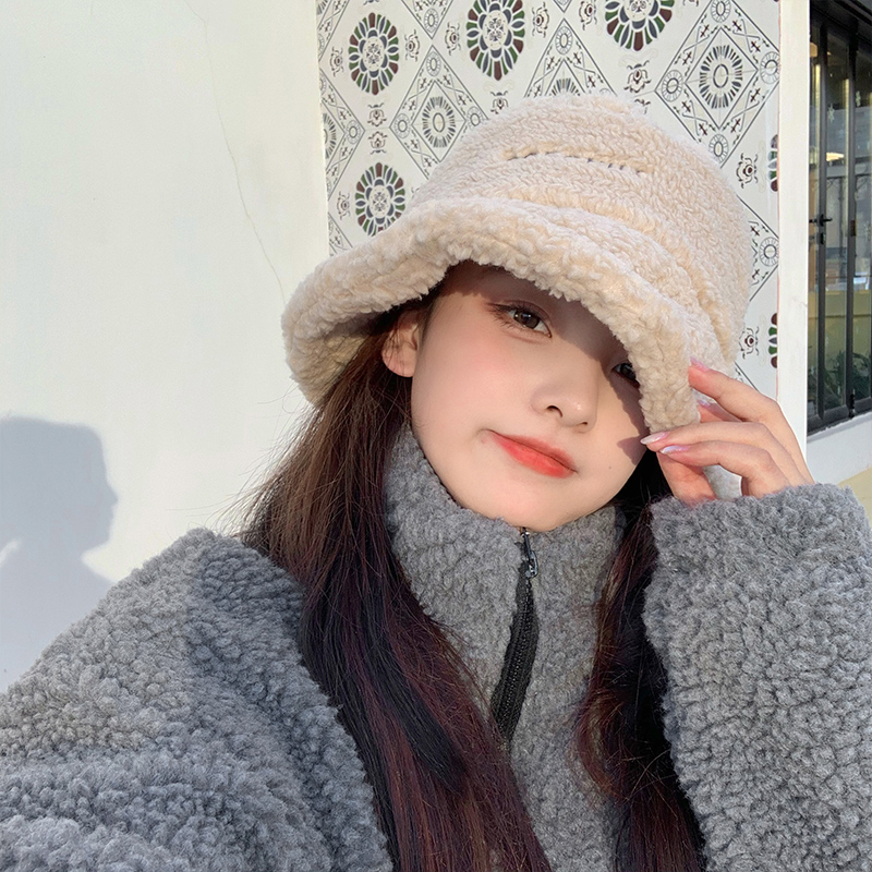 Japan Rosex autumn winter tide 100 hitch a fisherman hat with a small temperament warm fashion lamb plush pelvic hat children