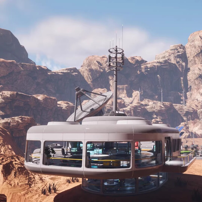 Ue5.2 Future Sci-Fi Alien Canyon Space Base Research Station Radar Control Room Dormitory Scifi Base
