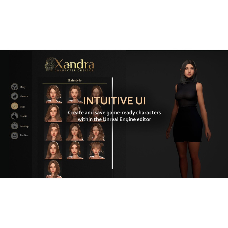 Ue4.27-5.7 Character Face Deformation and Clothing and Hairstyle Generation Xandra Character Creator Ue4.27-5.7 Character Face Deformation and Clothing and Hairstyle Generation Xandra Character Creator