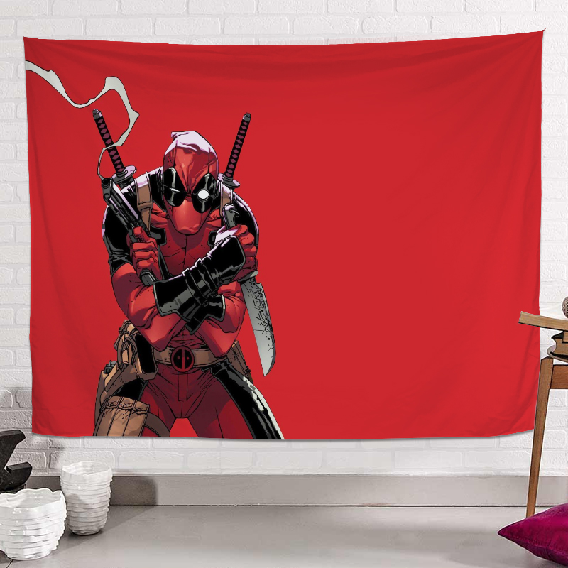 Người phục vụ đã chết Marvel treo in trang trí đầu giường vải nền phòng ngủ tấm thảm ký túc xá tường lưới màu đỏ tường tấm thảm - Tapestry 	thảm treo tường 3d