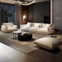 Nordic SILENT WIND CLOTH ART SOFA MODERN SIMPLE DAY STYLE BREAD STRAIGHT LINE OF LAMB SUEDE LIVING-ROOM EXTREMELY MINIMALIST