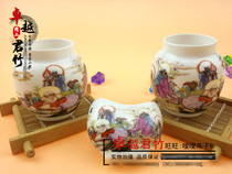 Thrush bird food bowl Jingdezhen food pot feeding bowl ceramic bird food tank bamboo bird cage bowl accessories