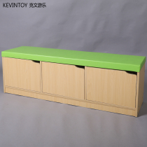 Dance studio shoe cabinet Taekwondo training class early education center maple storage cabinet childrens soft cushion shoe changing bench