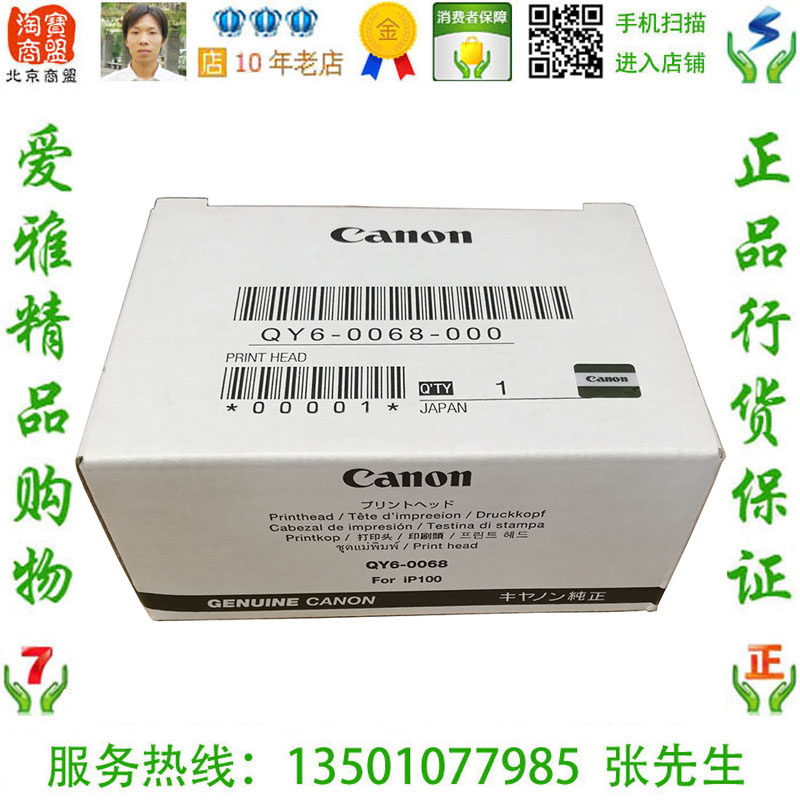 Canon Canon QY6-0068 brand new original assembly print head IP110 IP100 TR150 TR150 nozzle