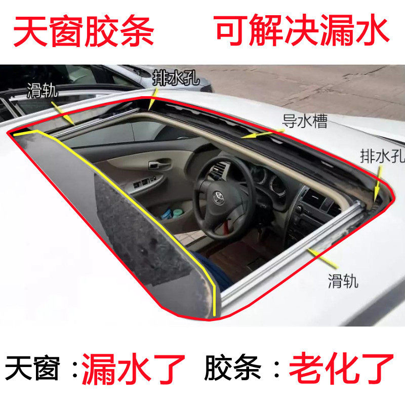 Suitable for BMW 520 523 525 730 735 740 X6 E60 E66 waterproof strip sunroof rubber strip abnormal sound
