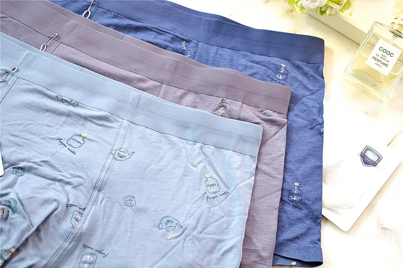 3 шт. трипак antibacterial underwear для молодых и средних мужчин с плоскими углами, бесшовный шелкопряд белок, большой размер мужской Lenzing Modal