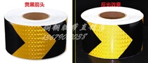 Crystal color grid yellow and black arrow reflective tape waterproof and anti-collision warning self-adhesive garage reflective film 5 10 20CM wide