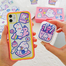 Student cute rabbit no trace mobile phone case diy sticker handmade ins computer guitar back personality small pattern back