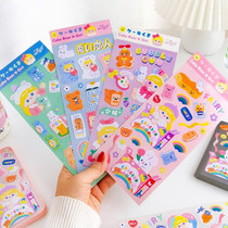 Children student cute bear rabbit cartoon hand account DIY photo album decoration sticker mobile phone case small pattern ins