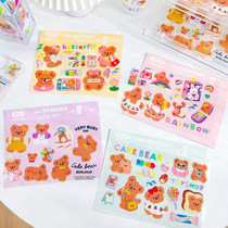 Korean ins Wind diy drop glue phone case decoration no trace computer sticker book material stickers cute bear