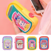 South Korea ins new stick digital bag earphone bag cute cartoon girl small storage bag portable mobile phone digital bag