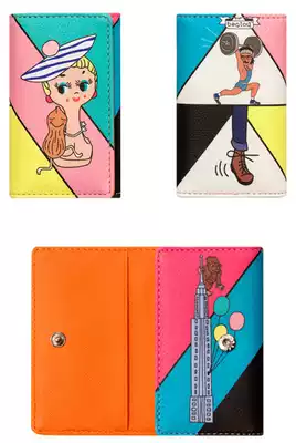 Korean version of universal cute female key bag personality portable strange aunt strange uncle's luxury leather zipper card bag