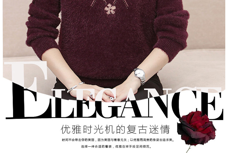 妈妈装毛衣加厚老年保暖内搭上衣中老年女装冬季水貂绒毛衣打底衫 pic 31